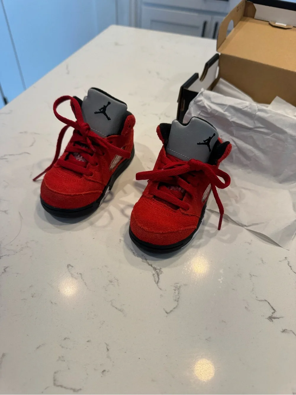 Toddler Nike Air Jordan 5 Retro Raging Bull Red 2021 (TD) 440890-600 Size 6C